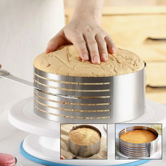 Le cercle à patisserie | trancheuse™ est facile à manipuler et est sécuritaire.