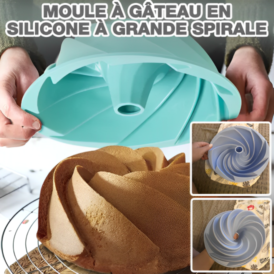 Le moule en silicone â spirale est antiadhĂ©sif, ce qui facilite le dĂ©moule de vos prĂ©parations sans les abĂźmer.