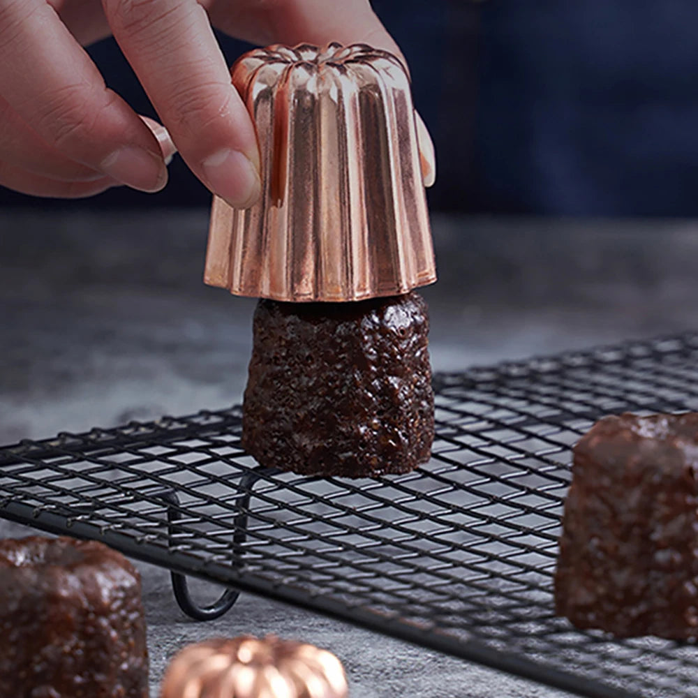 4pcs Canele Mold Cake Pan Non-Stick Canele Muffin Bakeware Cupcake Pan Mini Cupcake Holders Cake Mold DIYCake Muffin Baking Tool LES-AMOUREUX-DU-SUCRE
