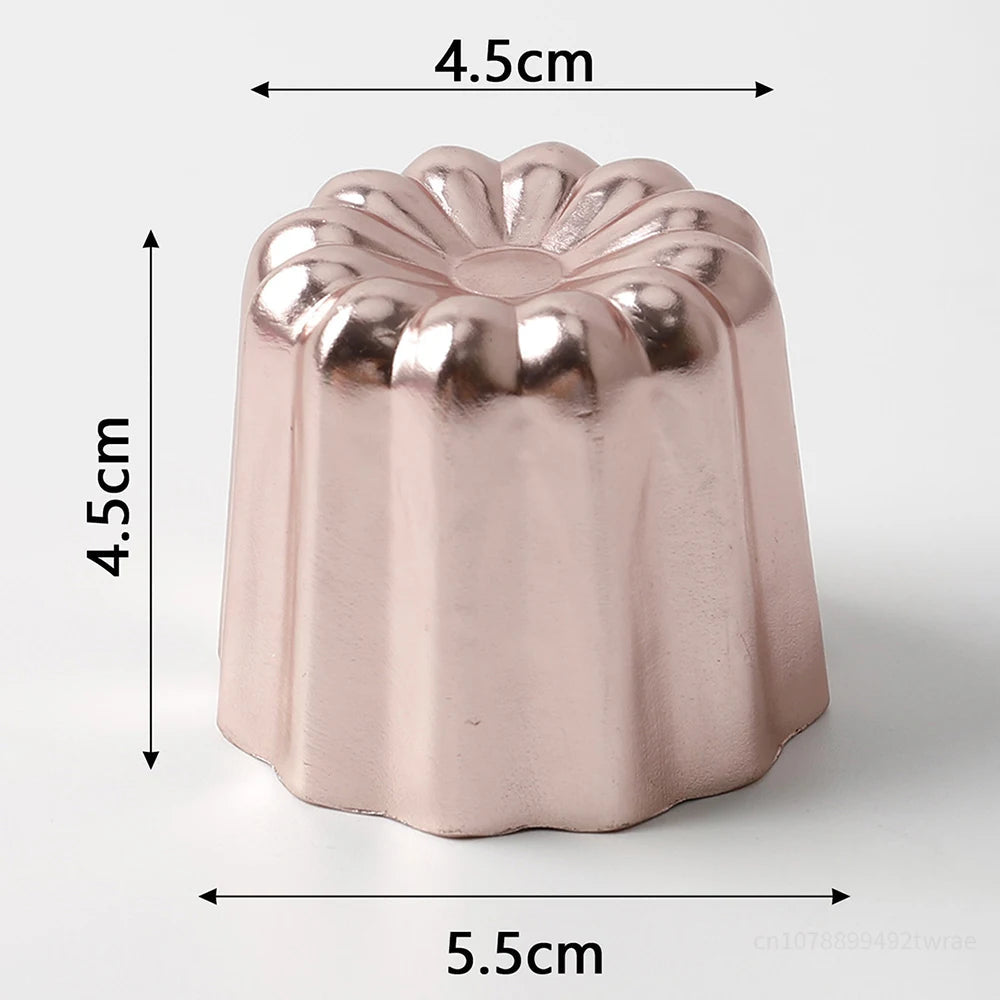4pcs Canele Mold Cake Pan Non-Stick Canele Muffin Bakeware Cupcake Pan Mini Cupcake Holders Cake Mold DIYCake Muffin Baking Tool LES-AMOUREUX-DU-SUCRE